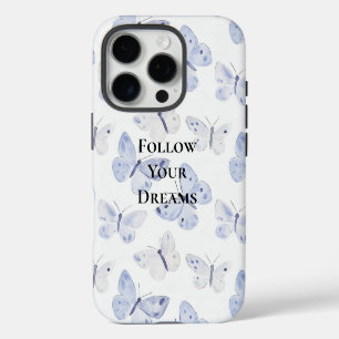 Funda Para iPhone 16 Pro Hermosas mariposas blancas moradas