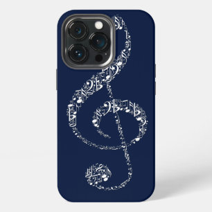 Funda Para iPhone 13 Pro Hermosas notas musicales blancas y frescas