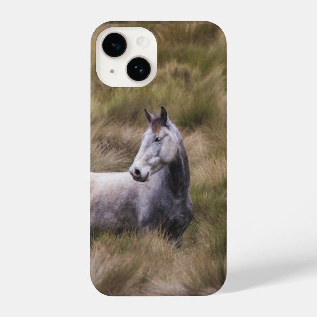 Funda Para iPhone Hermoso caballo de color gris (Reverso )