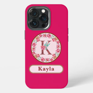 Funda Para iPhone 13 Pro Hermoso caso de iPhone Case-Mate con monograma K f