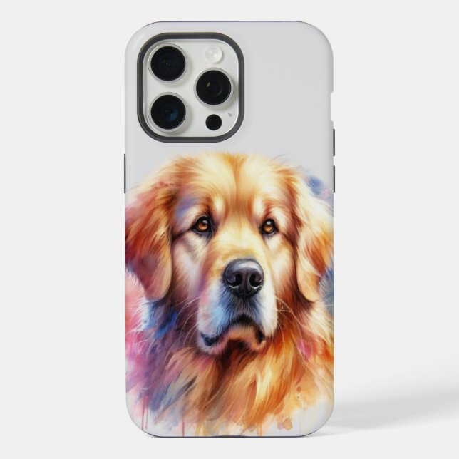 Funda Para iPhone Hermoso Golden Retriever en Acuarela (Reverso )