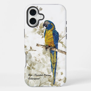 Funda Para iPhone 16 Plus Hermoso loro (guacamayo) en peligro de extinción p