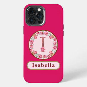 Funda Para iPhone 13 Pro Max Hermoso Monograma I Floral