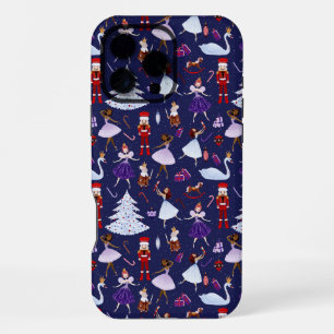 Funda Para iPhone 16 Pro Max Hermoso Patrón de Navidad de Cascanueces de Marina