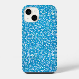 Funda Para iPhone 14 Hermoso patrón geométrico azul