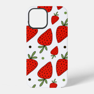 Funda Para iPhone 12 Hermoso patrón sin fisuras de fresas rojas