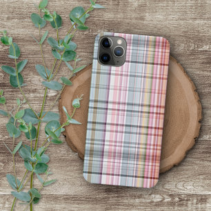 Funda Para iPhone 16 Pro Max Hermoso patrón tartán pastel rosa azul rojo púrpur