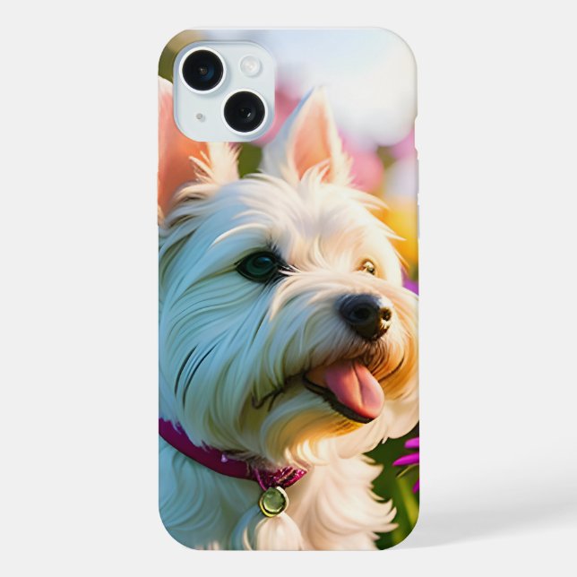 Funda Para iPhone Hermoso Perro de Cachorro Oeste (Reverso )