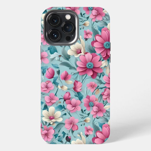 Funda Para iPhone Hermoso Vector Flores Florales Patrón sin inconven (Reverso )