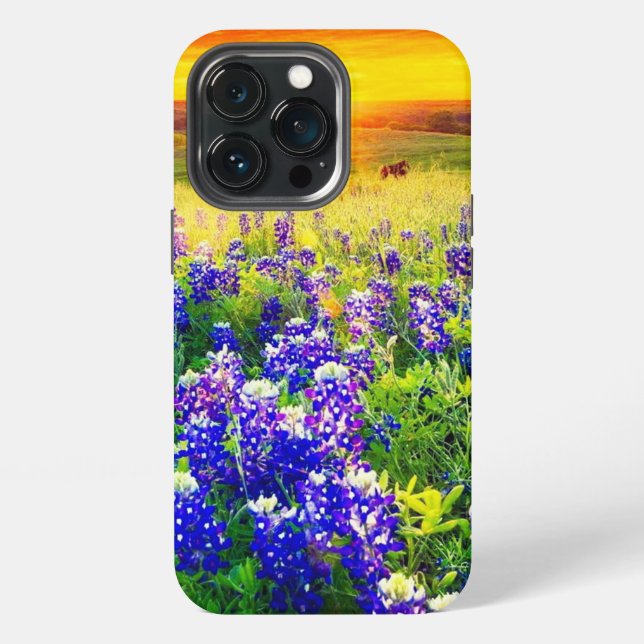 Funda Para iPhone Hermosos bluebonnets de Texas (Reverso )