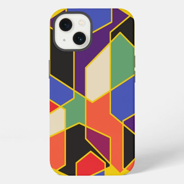 Funda Para iPhone Hexágonos Bauhaus  (Reverso )