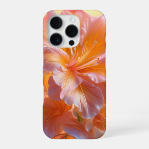 Funda Para iPhone 16 Pro Hibisco Floral Melocotón Vibrante