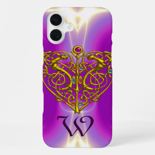 Funda Para iPhone 16 Plus HIPER MONOGRAMA DEL DÍA DE SAN VALENTÍN Rosa Fucsi