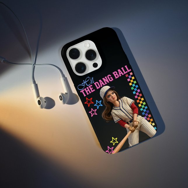 Funda Para iPhone Hit The Dang Ball Funny Baseball Mom Doll Face (Subido por el creador)