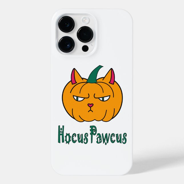 Funda Para iPhone Hocucus pawcus Halloween calabaza ginger cat magia (Reverso)