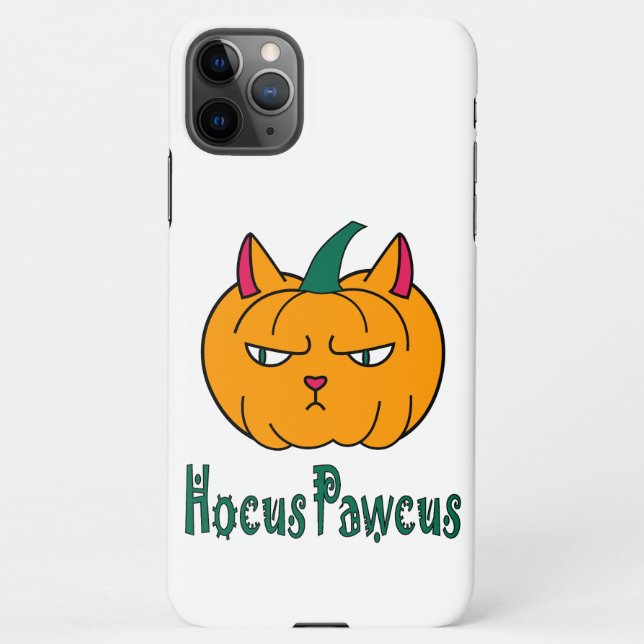 Funda Para iPhone Hocucus pawcus Halloween calabaza ginger cat magia (Reverso)