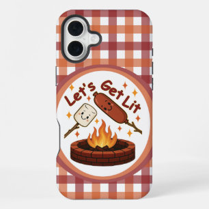 Funda Para iPhone 16 Plus Hoguera Let's Get Lit – Malvavisco y Hot Dog Adora