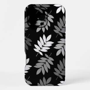 Funda Para iPhone 16 Pro Max Hoja De Anciano Patrón Grande Negro Blanco Gris