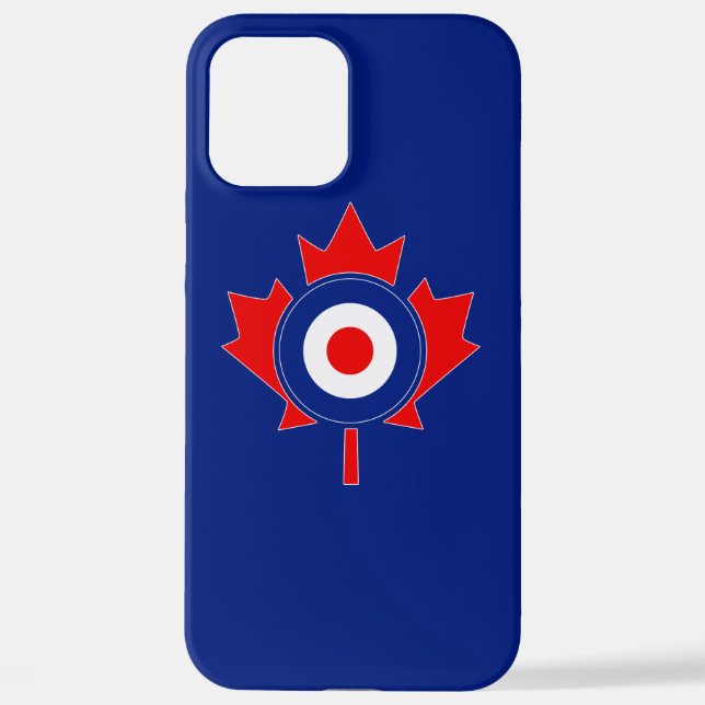 Funda Para iPhone Hoja de arce canadiense Roundel Mod en azul (Reverso )