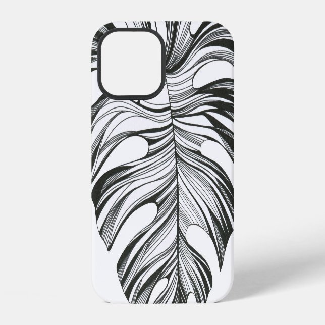 Funda Para iPhone Hoja de Monstera: Elemento Natural Tropical. (Reverso )