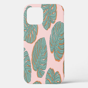 Funda Para iPhone 12 Hoja de Monstera: Patrón Vintage Tropical