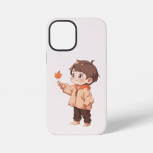 Funda Para iPhone 12 Mini Hoja de otoño sostenida por un niño pequeño y lind