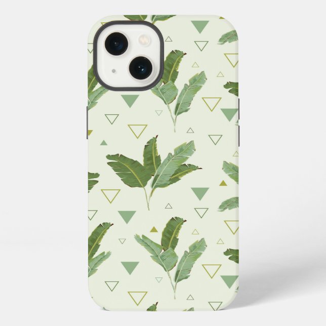 Funda Para iPhone Hoja de plátano con triángulos (Reverso )