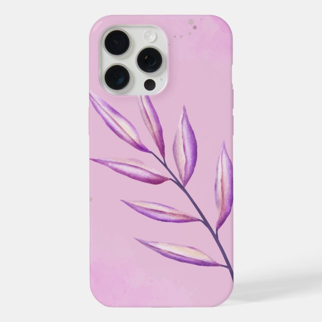 Funda Para iPhone 'Hoja de Violeta Serena' iPhone 15 Pro Max minimal (Reverso )