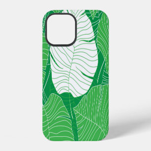 Funda Para iPhone 12 Hoja tropical abstracta, pintura artística.
