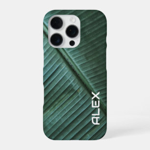Funda Para iPhone 16 Pro Hoja Verde Detallada de Banano - Botánica Tropical