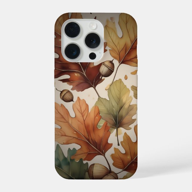 Funda Para iPhone Hojas con tema de otoño (Reverso )