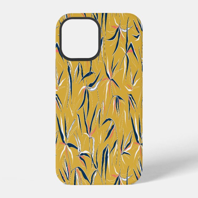 Funda Para iPhone Hojas de Bambú: Patrón Antiguo Lanzado (Reverso )