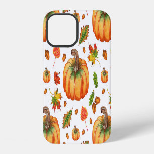 Funda Para iPhone 12 Hojas de otoño, bellotas: patrón de acuarela.