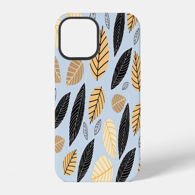 Funda Para iPhone Hojas de otoño: fondo azul sin foco (Reverso )