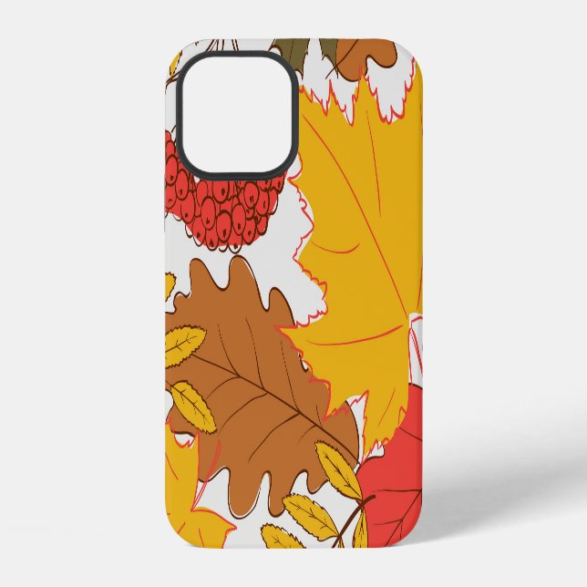Funda Para iPhone Hojas de otoño, patrón continuo simple (Reverso )