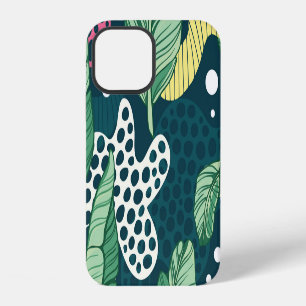 Funda Para iPhone 12 Hojas de plátano abstractas, colores modernos