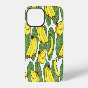 Funda Para iPhone 12 Hojas de plátano: Patrón de frutas tropicales