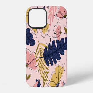 Funda Para iPhone 12 Hojas Flores Tropicales Estampado Vintage