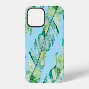 Funda Para iPhone 12 Hojas tropicales acuarelas, ilustracion sin costur