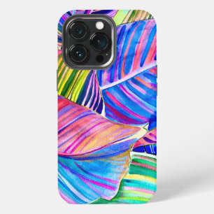 Funda Para iPhone 13 Pro Hojas tropicales de canna en acuarela