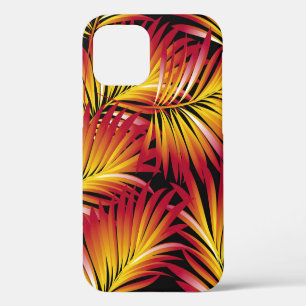 Funda Para iPhone 12 Hojas tropicales de palma, hojas de selva. flora v