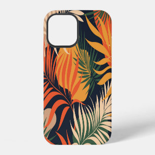 Funda Para iPhone 12 Hojas tropicales de palmeras: sin foco vintage