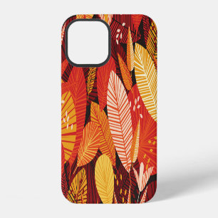 Funda Para iPhone 12 Hojas Tropicales: Foliage geométrico colorido.