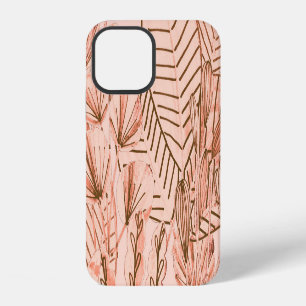 Funda Para iPhone 12 Hojas Tropicales: Patrón Creativo Dibujado A Mano.