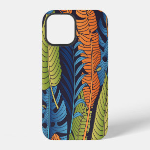 Funda Para iPhone 12 Hojas tropicales, patrón floral sin costuras.