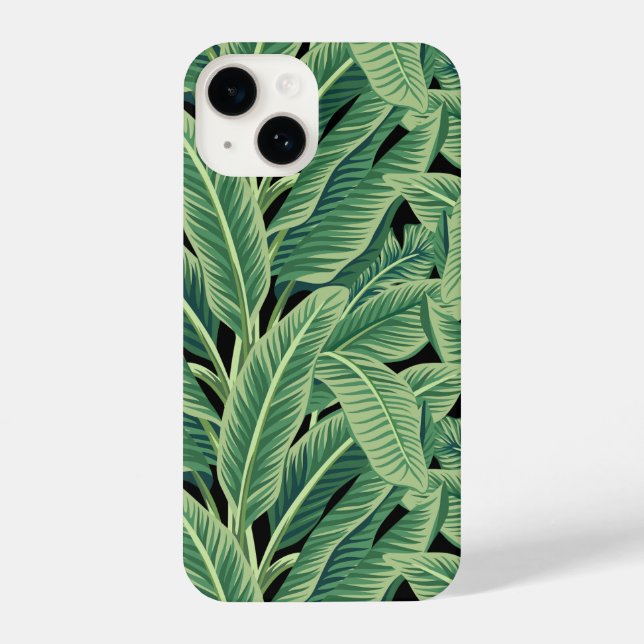 Funda Para iPhone Hojas tropicales verdes de plátano (Reverso )