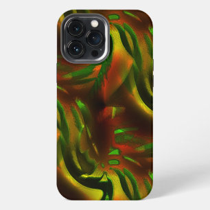 Funda Para iPhone 13 Pro Max Hojas verdes estilo recorte con rasguños digitales