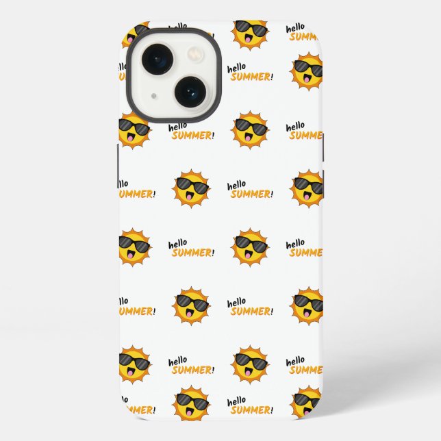 Funda Para iPhone Hola Sol de verano con gafas de sol (Reverso )