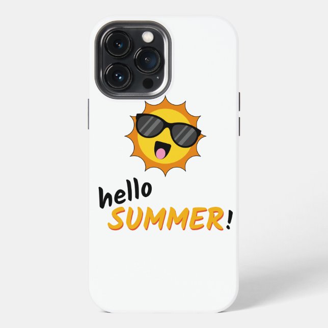 Funda Para iPhone Hola Sol de verano con gafas de sol (Reverso )