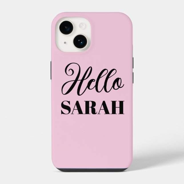 Funda Para iPhone Hola y tu nombre (Reverso )
